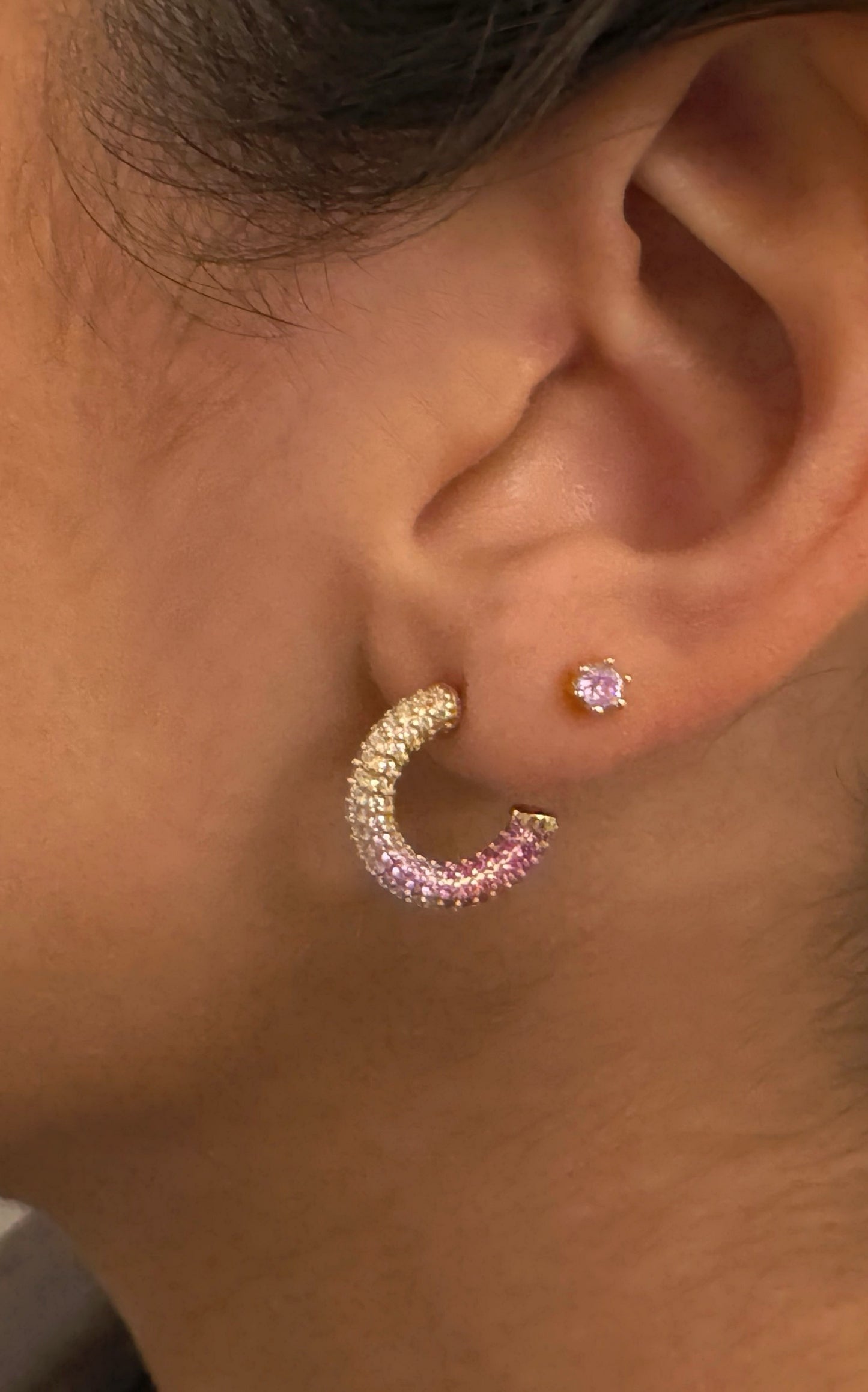 Baby Pink CZ Stud Earrings