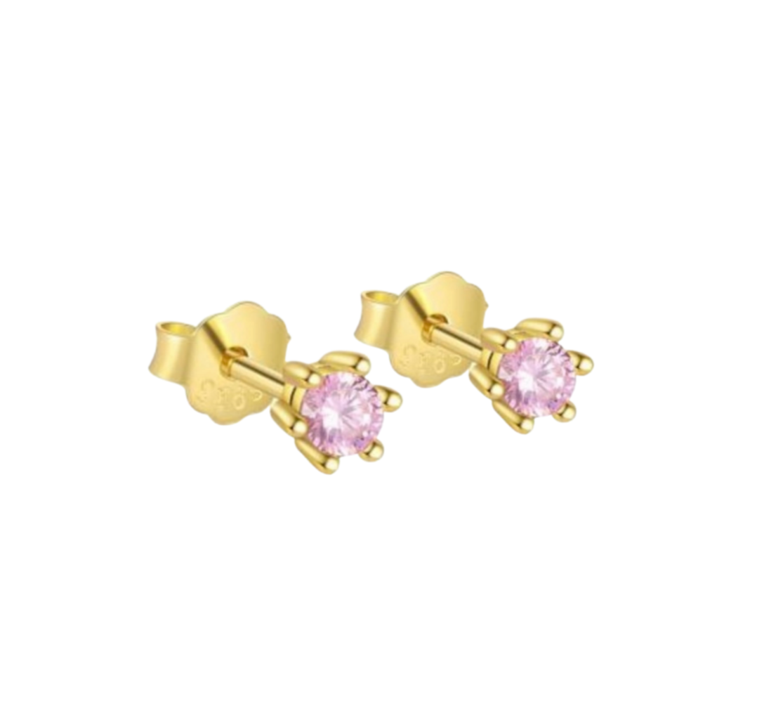 Baby Pink CZ Stud Earrings