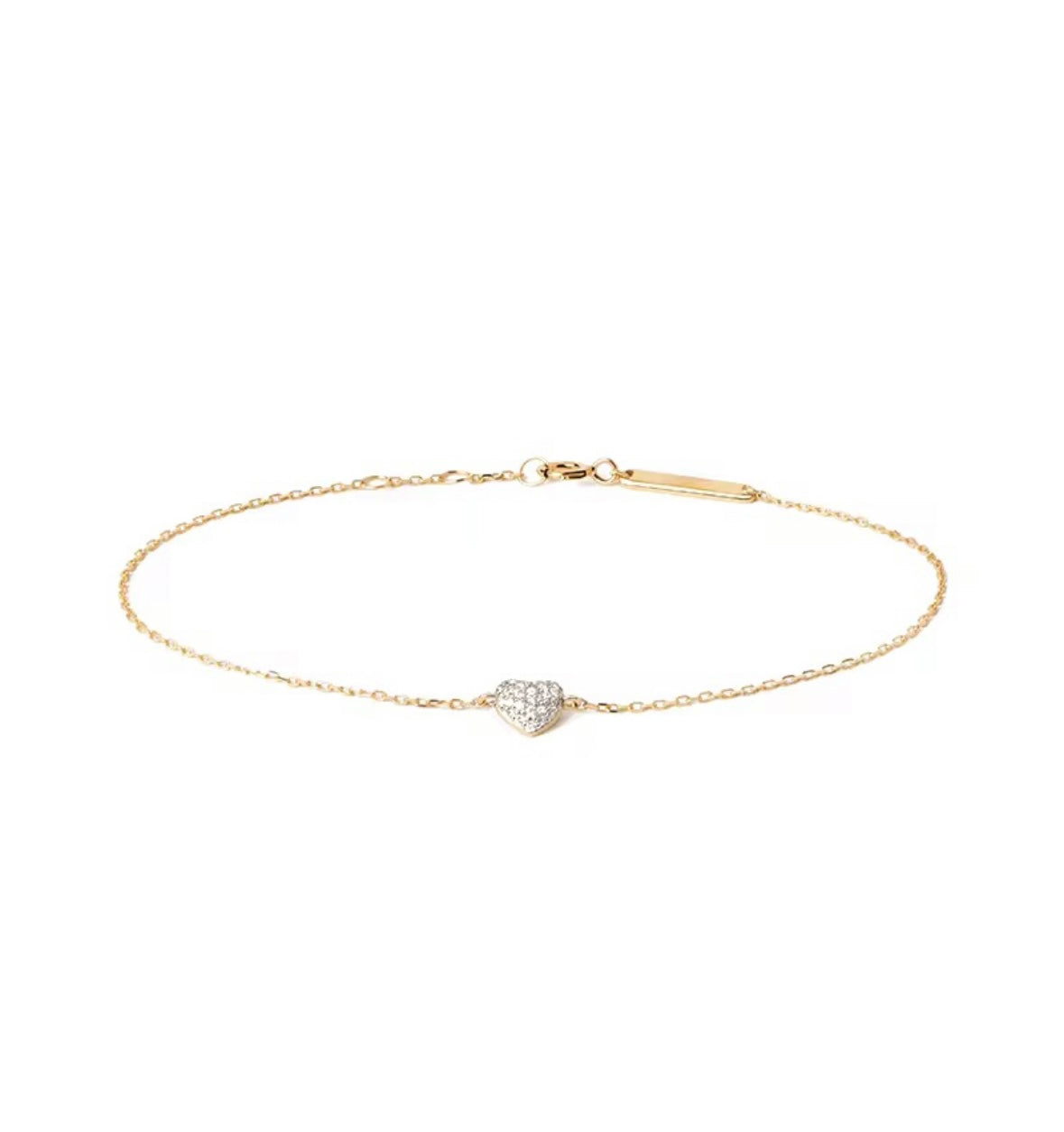 Mini Bubble CZ Heart Bracelet