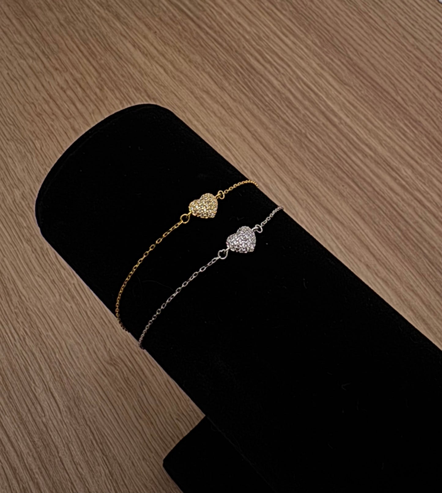 Mini Bubble CZ Heart Bracelet